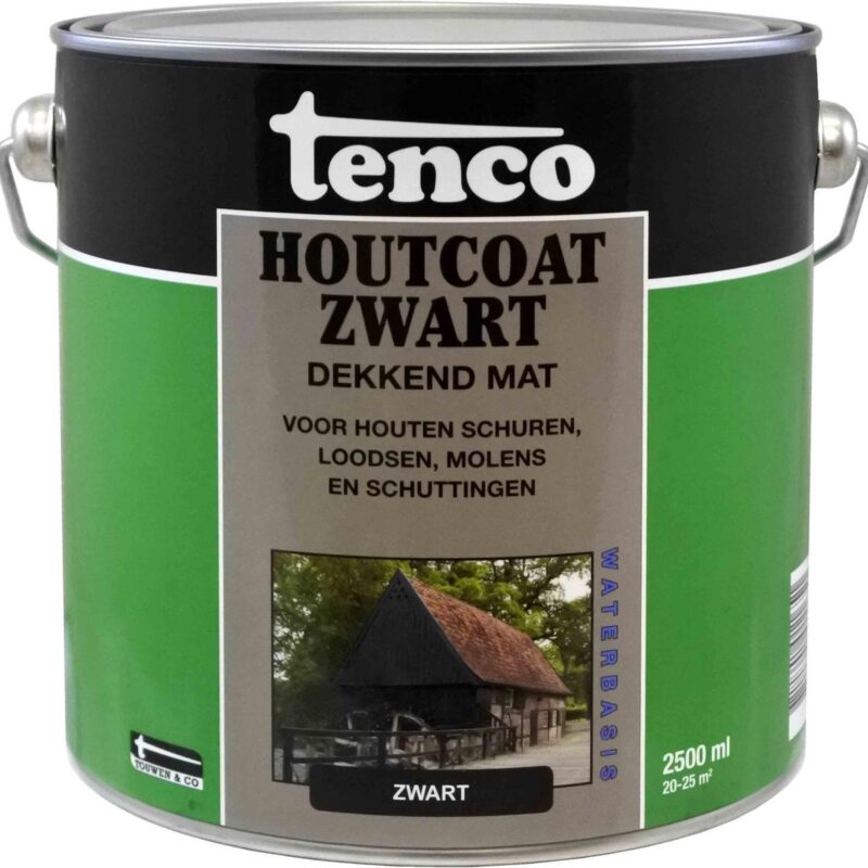 Houtcoat zwart mat 2,5 liter