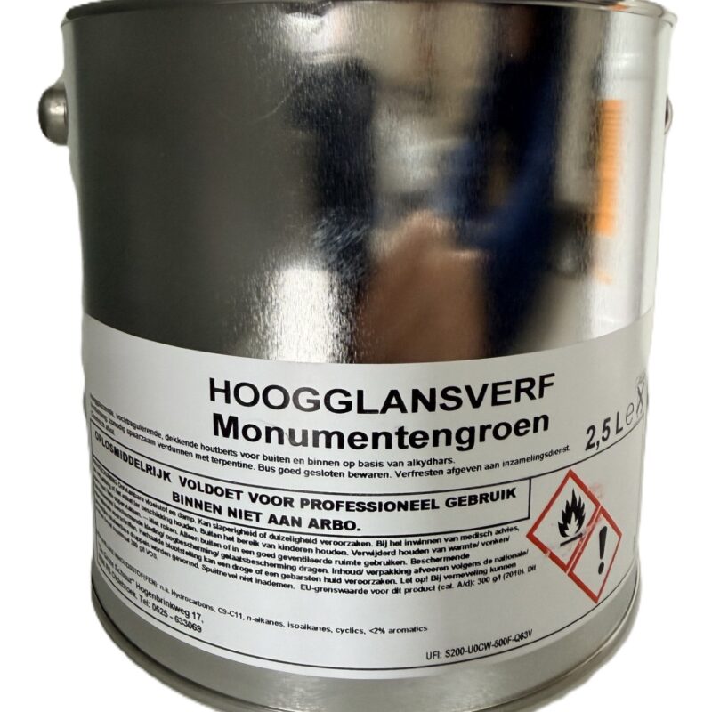 Dekkende hoogglanslak monumentengroen 9328 2,5 liter