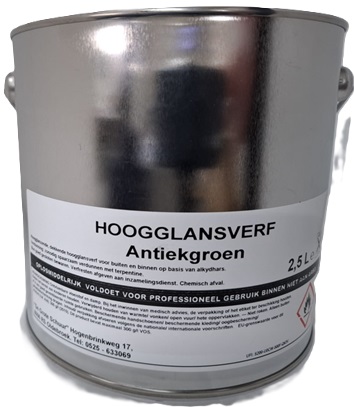 Dekkende hoogglanslak antiekgroen 9328 2,5 liter