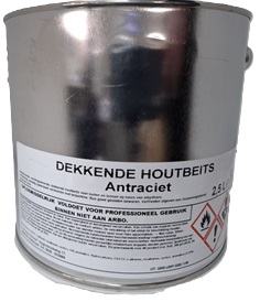 Dekkende houtbeits antraciet ral 7016 2,5 liter