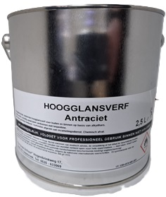 Dekkende hoogglanslak antraciet ral 7016 2,5 liter