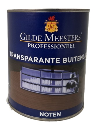 Transparante buitenlak noten hoogglans 1 liter