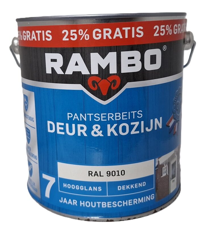 Pantserbeits deur en kozijn ral 9010 2,5 liter