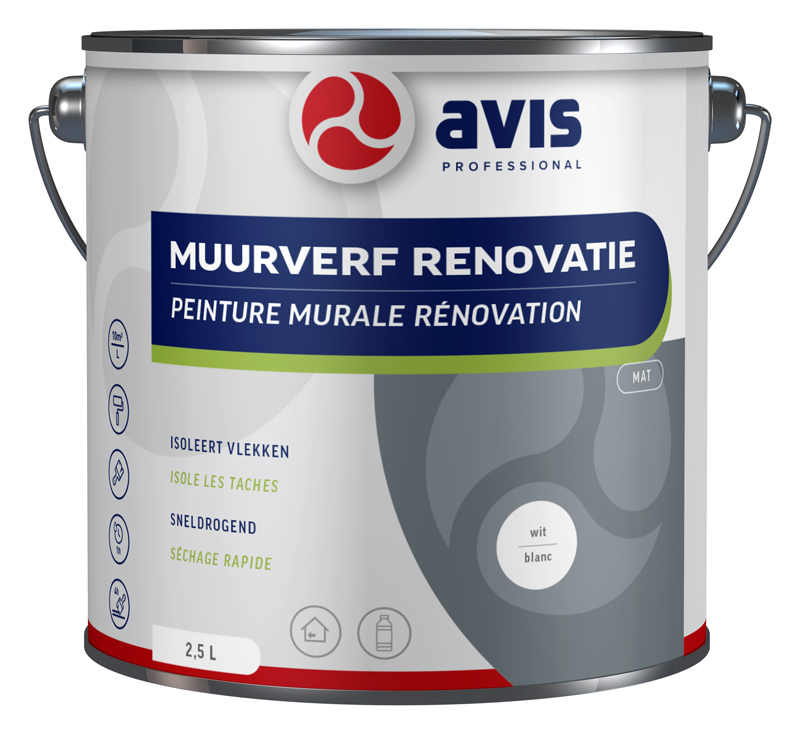 Avis muurverf renovatie 2,5 of 5 liter